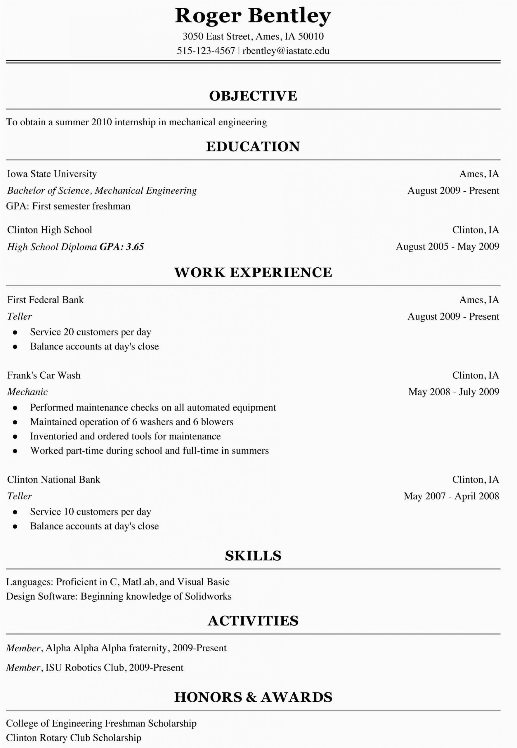Resume Template No Work Experience College Resume with No Work Experience College Student Pdf