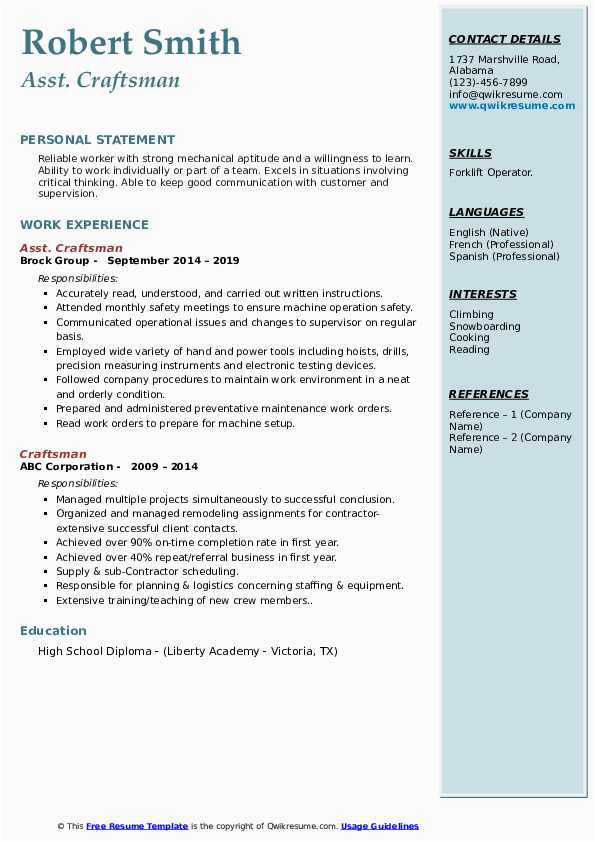 Resume Template Resume Template Resume Template Craftsman Resume Samples Resume Template Resume Template Resume Template Craftsman Resume Samples