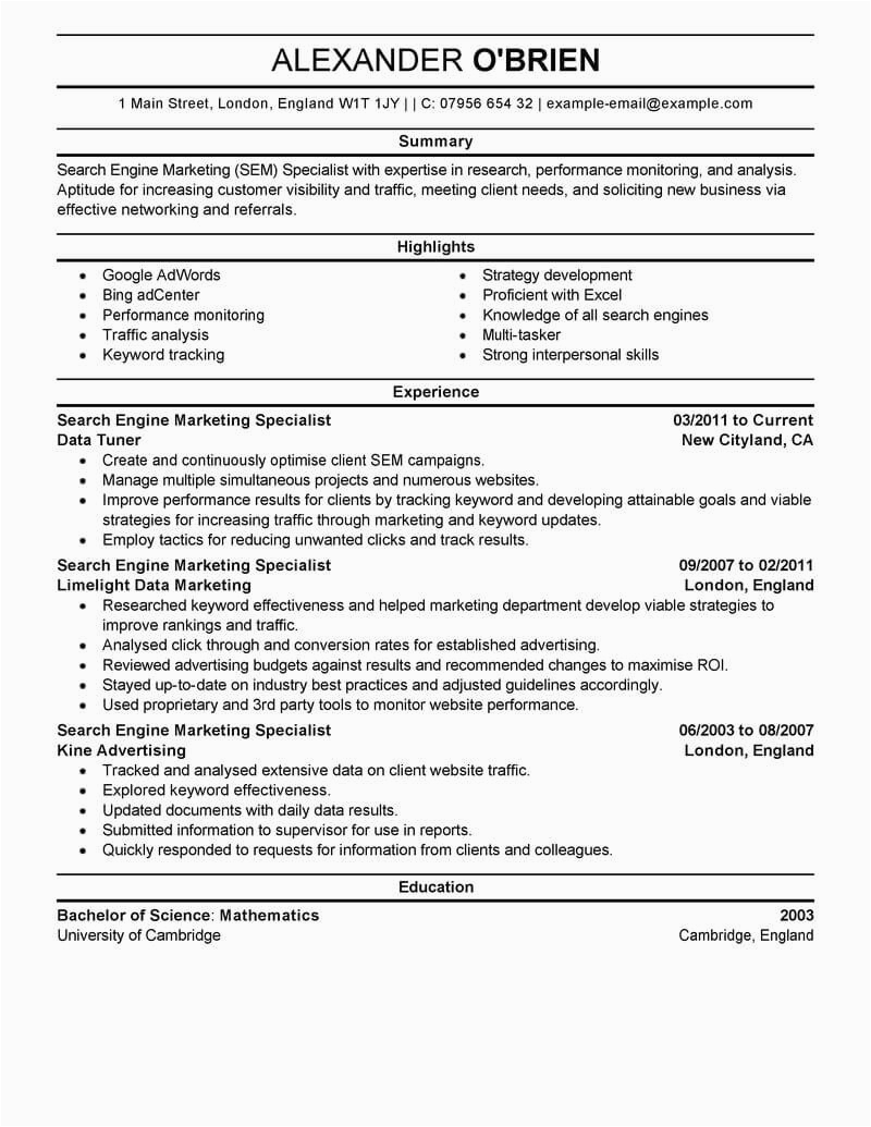 Resume Template Same Company Different Jobs Best Sem Resume Example From Professional Resume Writing