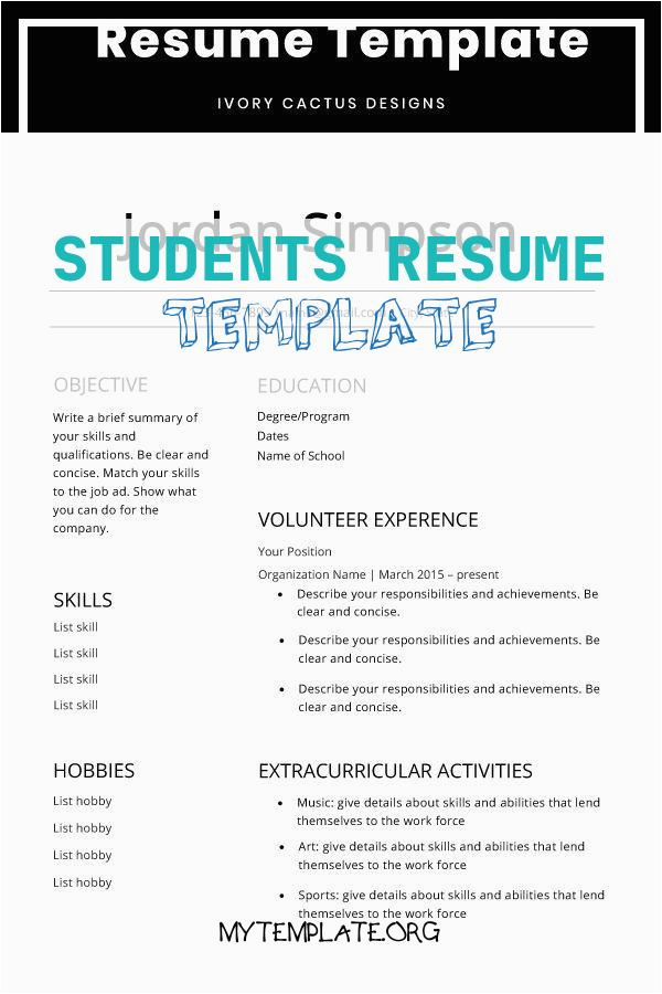 Resume Template Teenager No Job Experience Resume for Teenager First Job No Experience How to Write