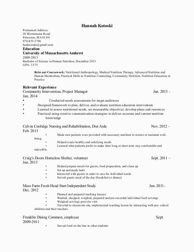 Resume Template with Current and Permanent Address Resume Current Address