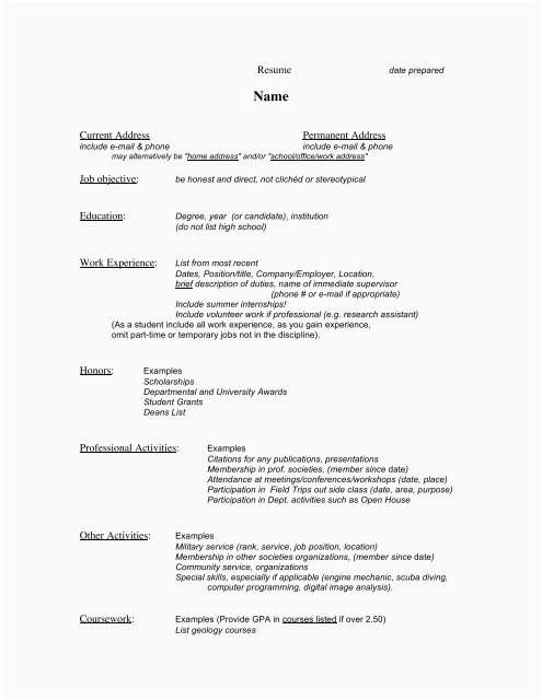 Resume Template with Current and Permanent Address Resume Current Address Permanent Address Mfc Home Page