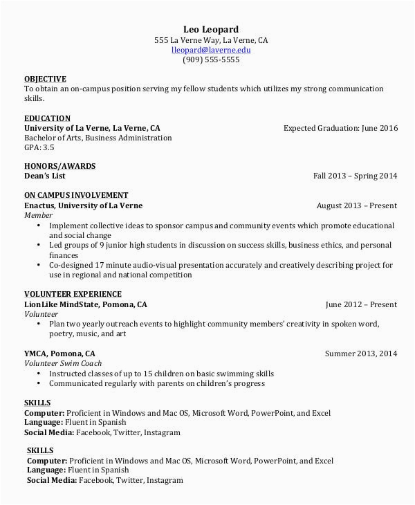 Resume Templates for College Students Download College Student Resume 8 Free Word Pdf Documents