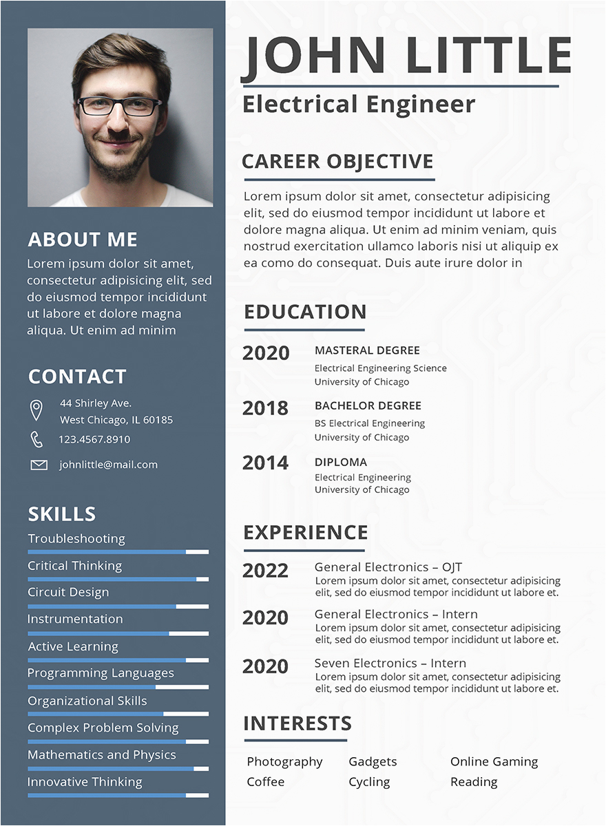 Resume Templates for Freshers Engineers Free Download Electrical Engineer Resume Sample Free Templates