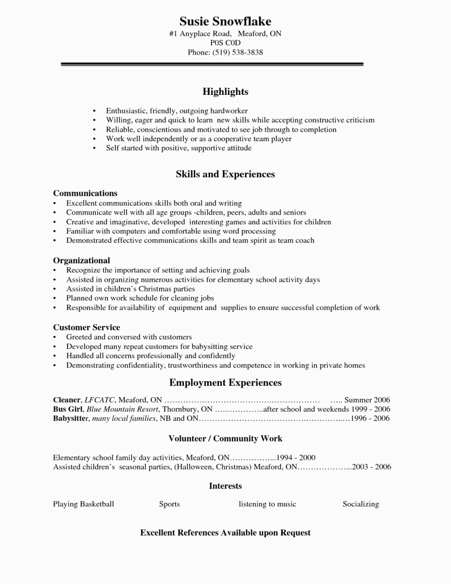 Resume Templates for Highschool Students with Little Experience 10 High School Student Resume with No Work Experience