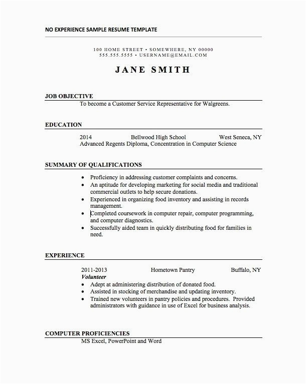 Resume Templates for Little Job Experience Internship Resume Sample with No Experience Resume