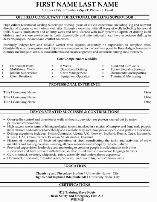 Resume Templates for Oil and Gas Industry top Oil & Gas Resume Templates & Samples