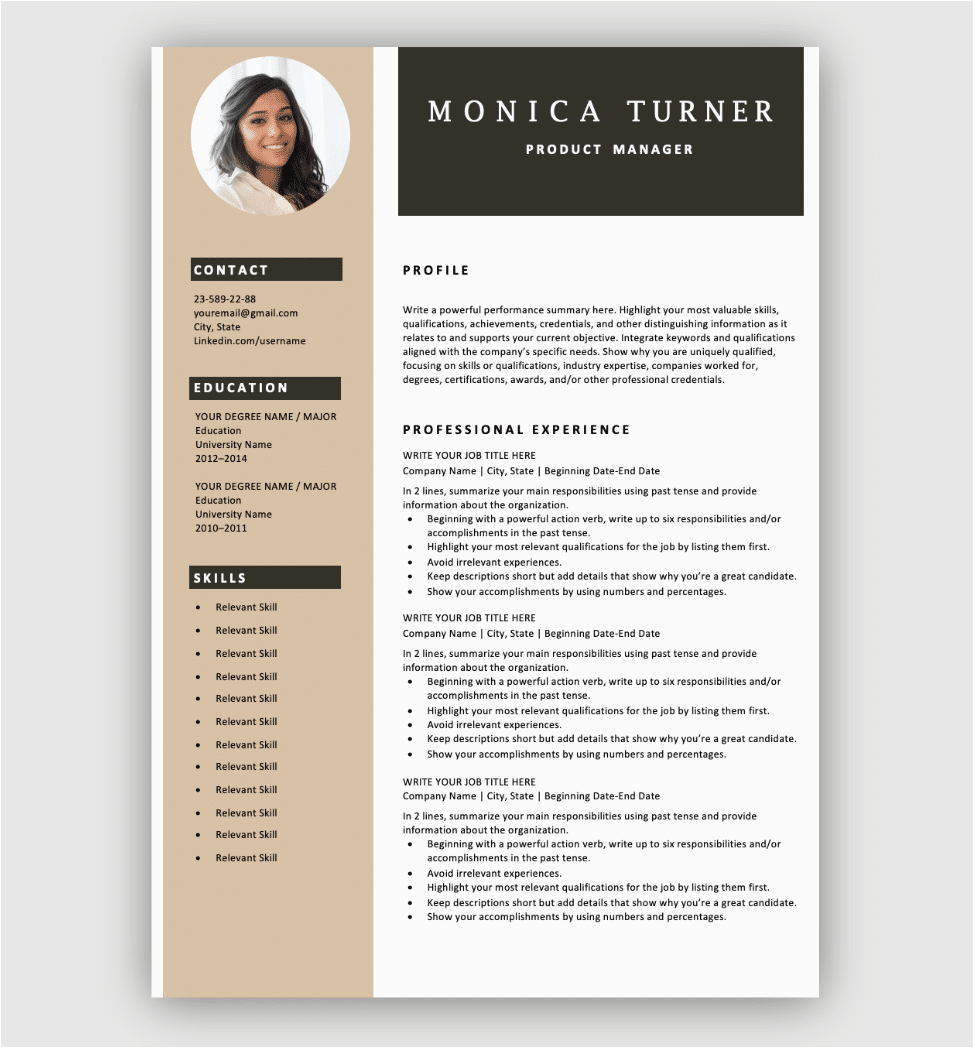 Resume with Picture Template Free Download Modern Resume Template Download for Free