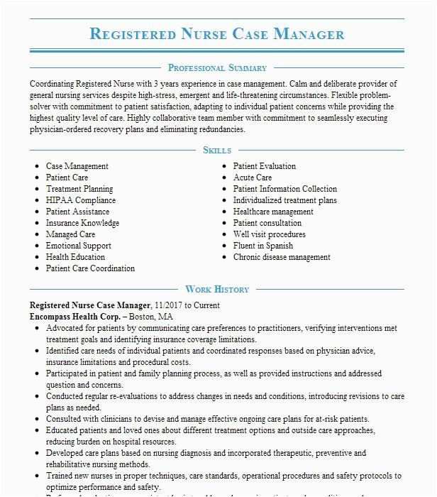 Rn Case Management Certified Sample Resume Registered Nurse Case Manager Resume Example Martins Point Healthcare