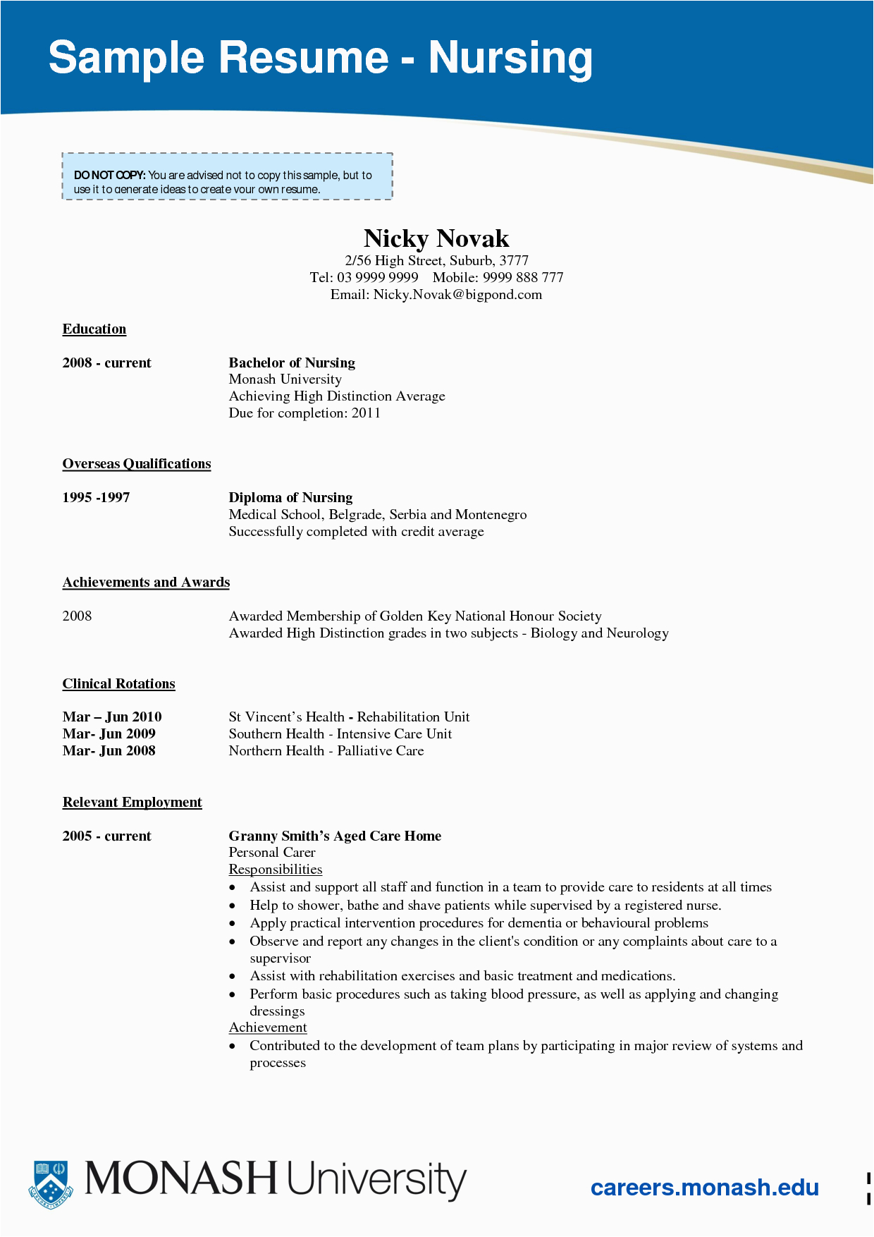 Rn Resume format for College Admission Sample Pin Page