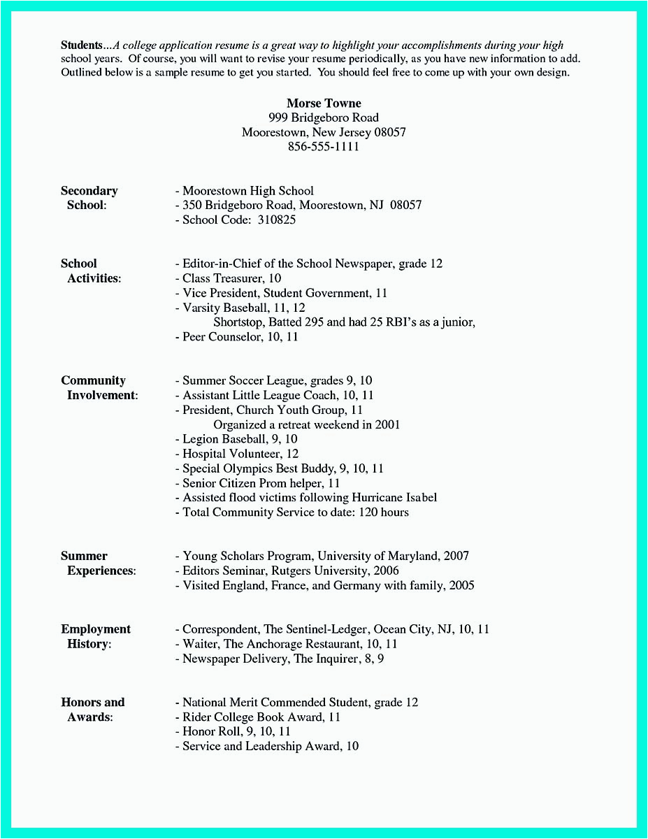 Sample Academic Resume for College Application Write Properly Your Ac Plishments In College Application Resume