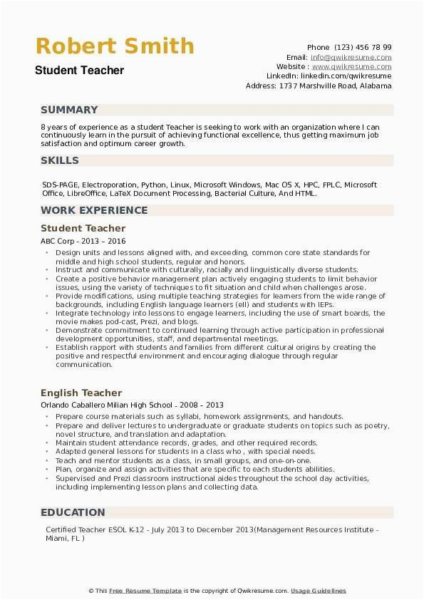 Sample Adjunct Professor Resume No Teaching Experience Cv for Teaching Job with No Experience Adjunct Professor Sample
