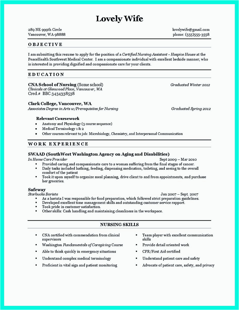 Sample Cna Resume for Hospital Position “mention Great and Convincing Skills” Said Cna Resume Sample