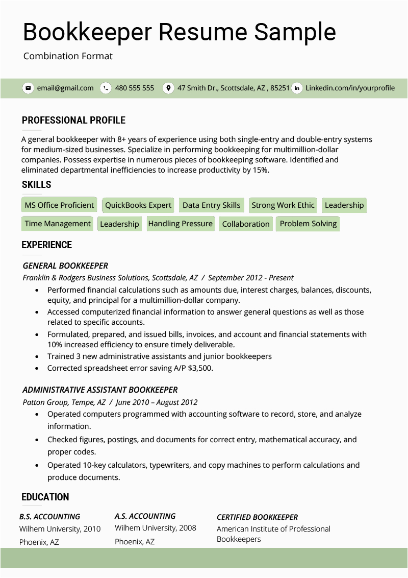 Sample for A Combination Resume for It Bination Resume Template Examples & Writing Guide