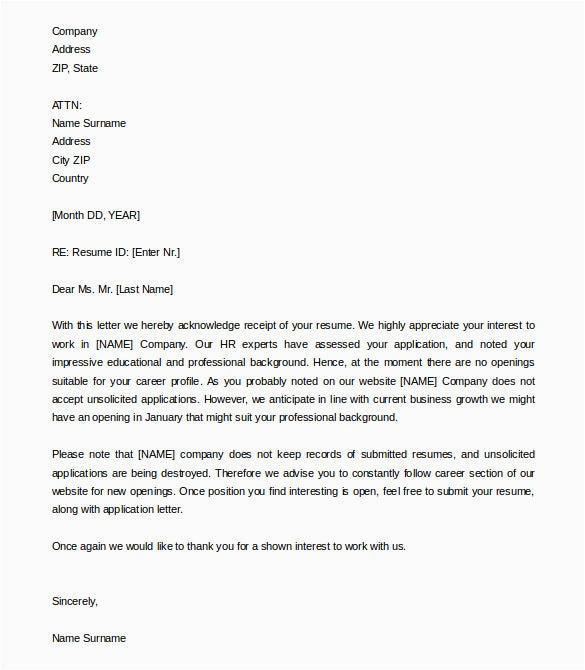 Sample Letter Feedback or Update after Submit Resume 31 Acknowledgement Letter Templates – Free Samples Examples format
