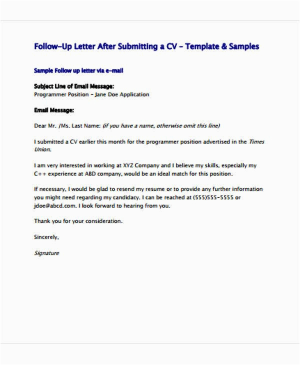 Sample Letter Of Follow Up after Sending A Resume Follow Up Letter Template 14 Free Sample Example format Download