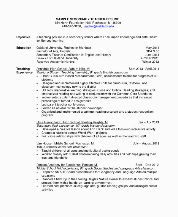 Sample Objective Of Resume for Teachers 18 Sample Resume Objectives Pdf Doc