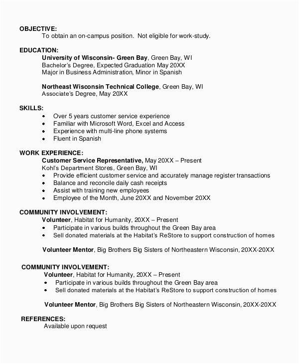 Sample Objective On Resume Of A Student Free 6 Sample Resume Objective Templates In Pdf
