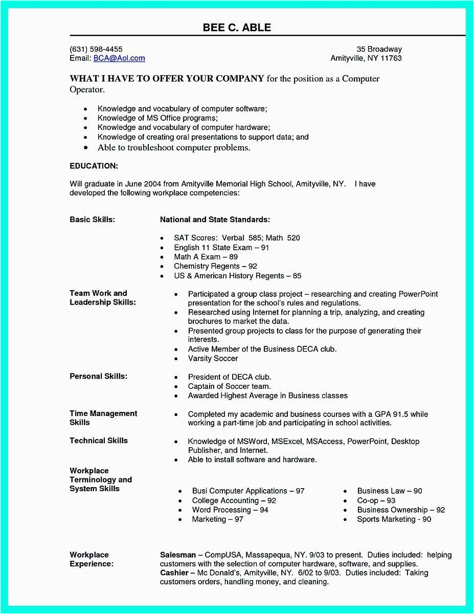 Sample Of Common Technology Skills On Resume 25 Best Puter Science Resume In 2020