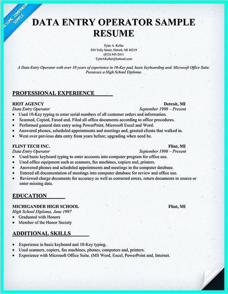 Sample Of Resume for Computer Operator Puter Operator Resume format Word at Resume Examples