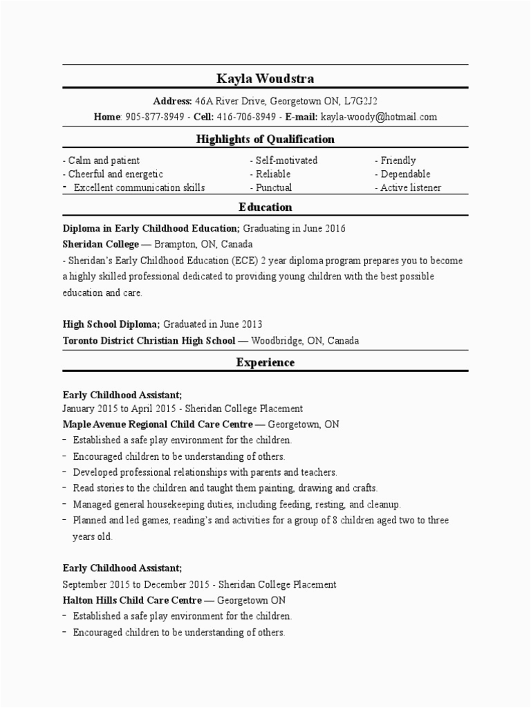 Sample Of Resume for Early Childhood Teacher In Catholic School Offical Resume Early Childhood Education