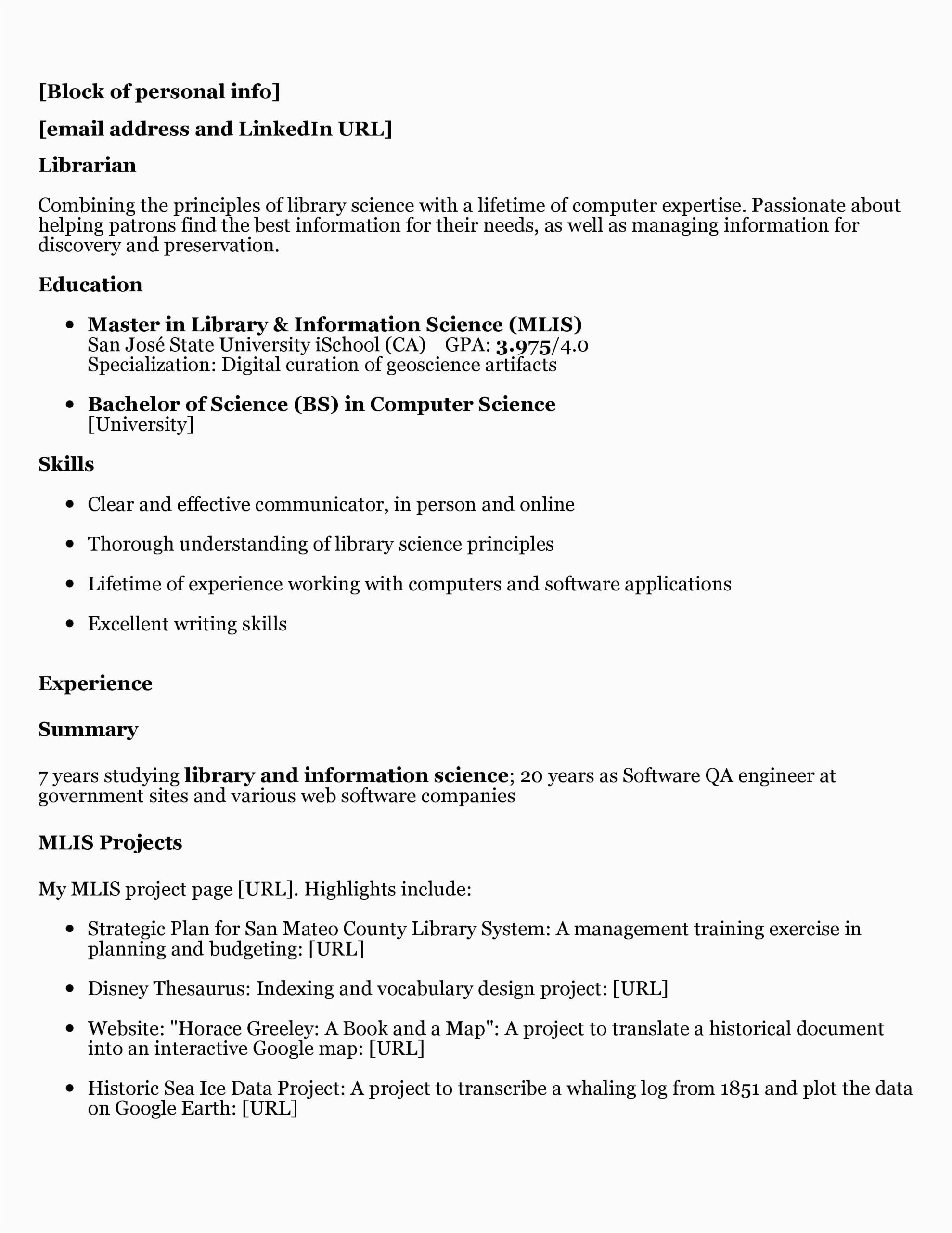 Sample Professional Profiles for Public Librarian Resume for Public Review Unnamed Job Hunter 20
