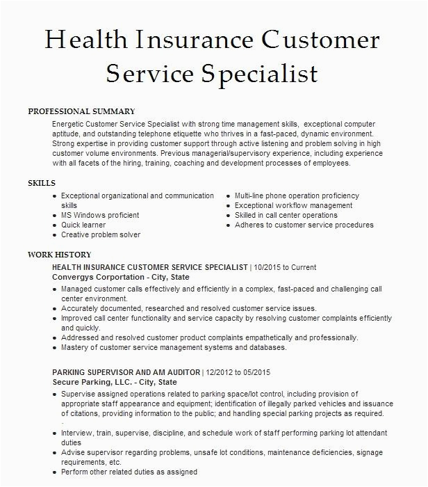 Sample Resume for A Customer Service Position In Insurance Company Insurance Customer Service Specialist Resume Example Darla Zeli State