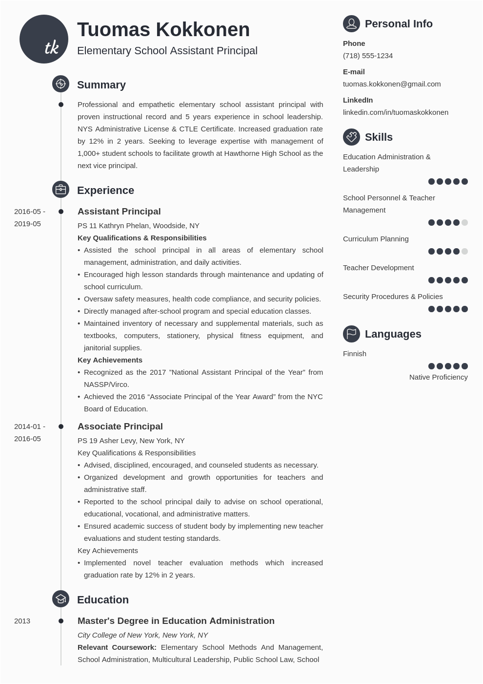 Sample Resume for assistant Principal Job assistant Principal Resume Template & Guide 20 Examples