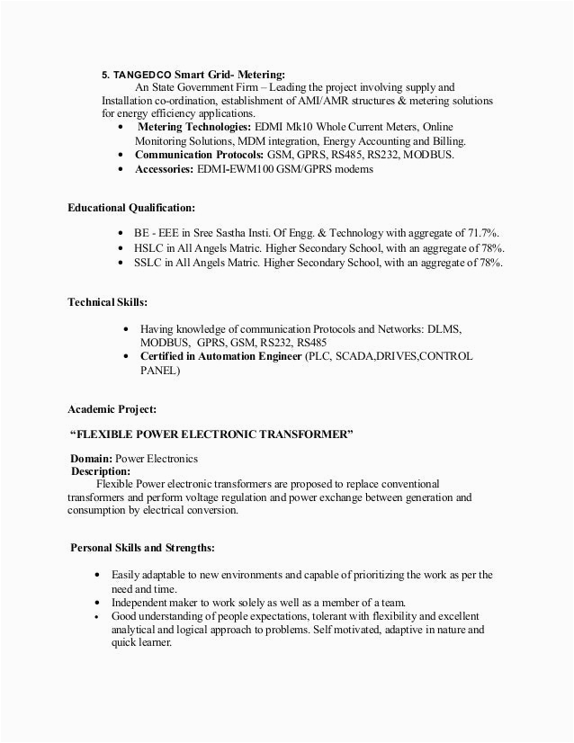 Sample Resume for assistant Professor In Electronics Engineering Eee Resume with Experience