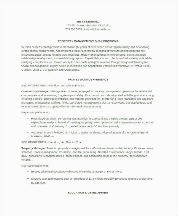 Sample Resume for assistant Property Manager Accomplishments 10 Sample Property Manager Resume Templates Pdf Word