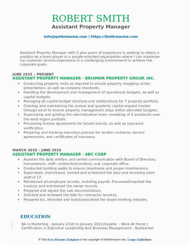 Sample Resume for assistant Property Manager Core Qualifications Hud assistant Property Manager Job Description assistant Property