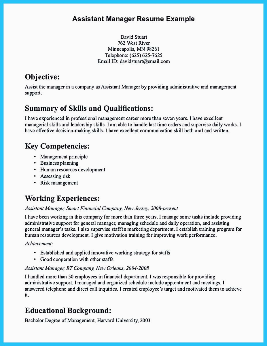 Sample Resume for assistant Property Manager Core Qualifications Store assistant Manager Resume that Can Bag You