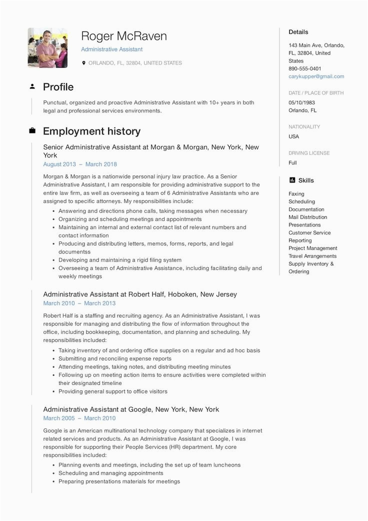 Sample Resume for Career Change to Administrative assistant Administrative assistant Job Description 2019