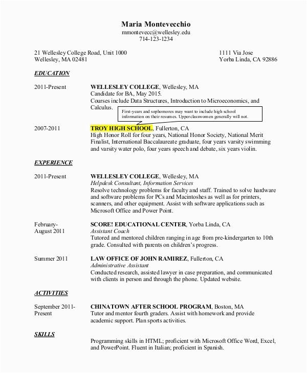 Sample Resume for College Application Ms Free 8 Sample College Resume Templates In Pdf