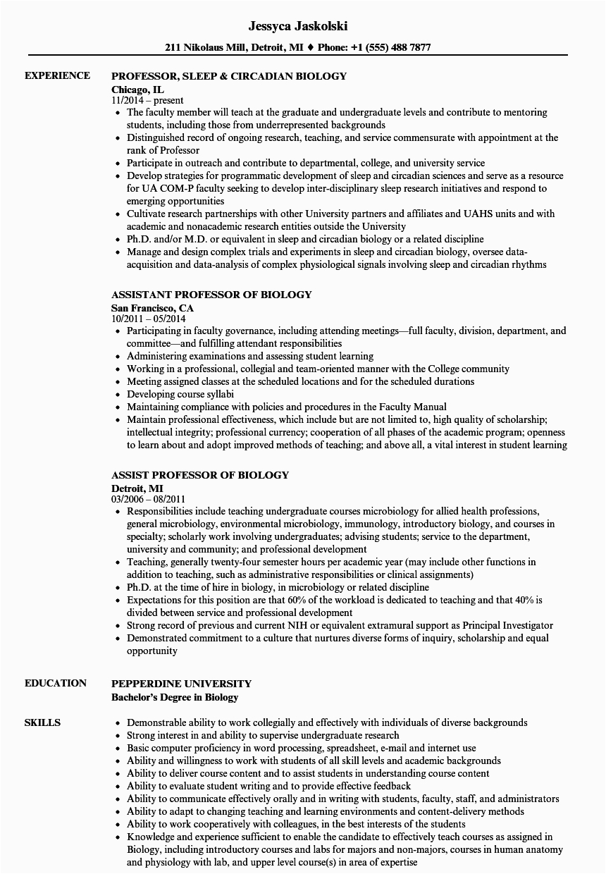 Sample Resume for College Biology Teaching Position Resume Template for Biology Teacher • Invitation Template Ideas