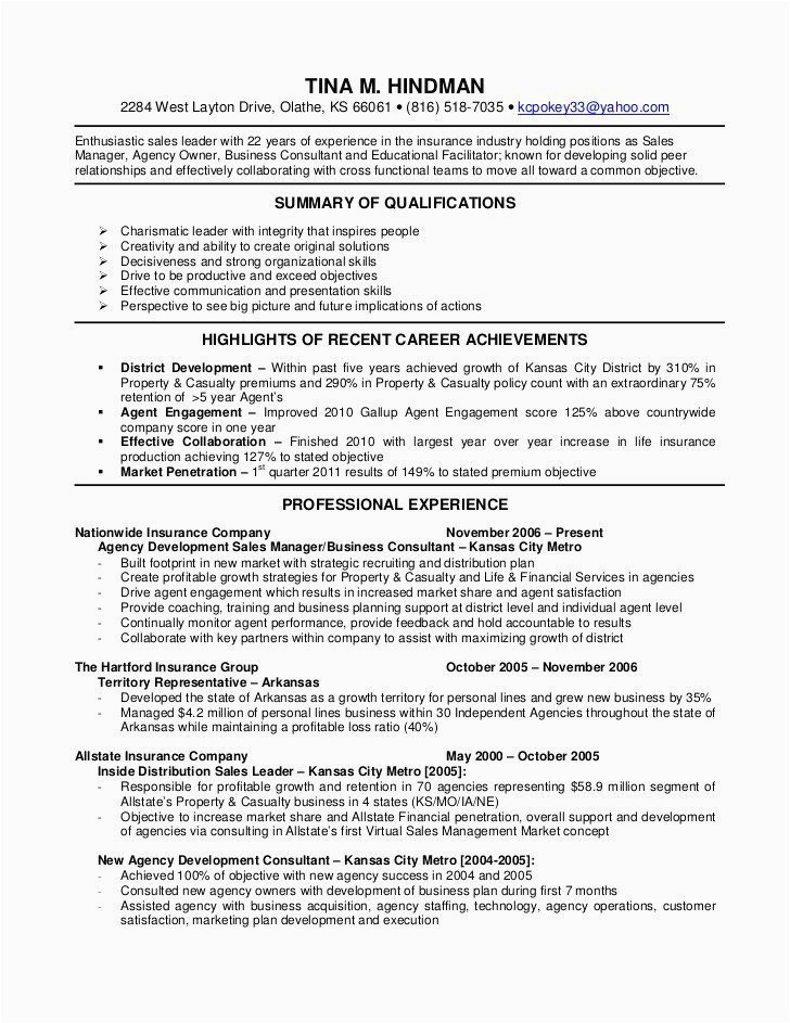 Sample Resume for Insurance Operations Executive Sample Resume for Insurance Operations Manager Best Resume Examples