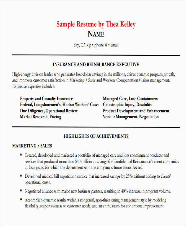 Sample Resume for Insurance Sales Executive Best Sales Resume
