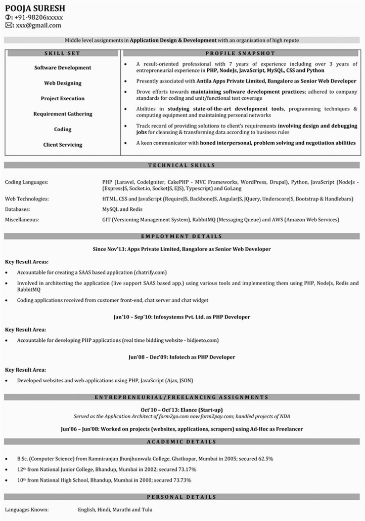 Sample Resume for Net Developer Fresher Fresher Resume format Naukri Blog for Your Health