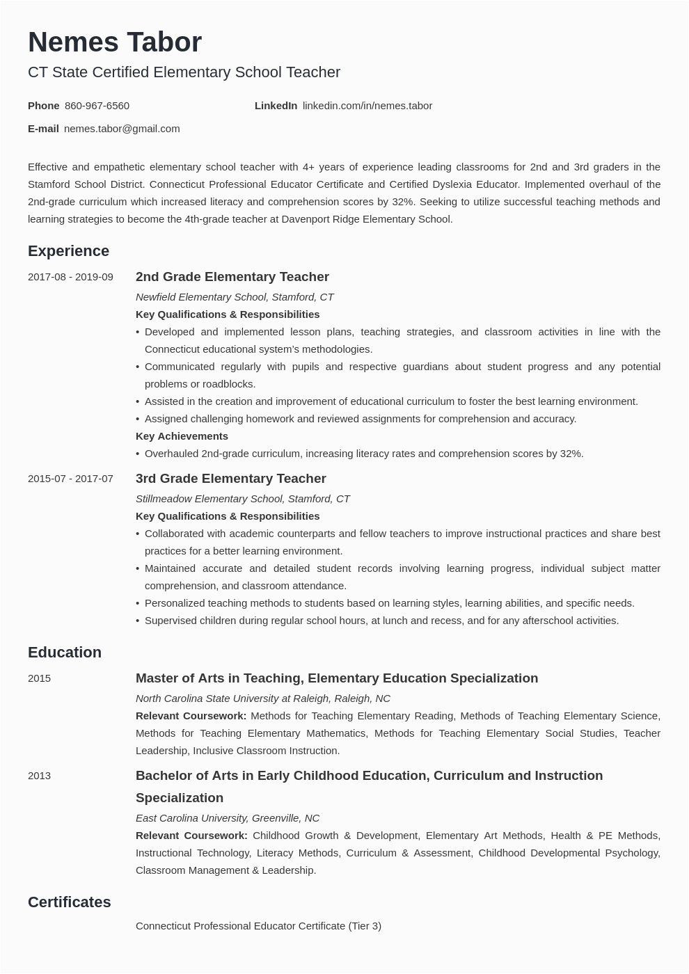 Sample Resume for New Teacher Applicant Elementary Teacher Resume—examples and 25 Writing Tips