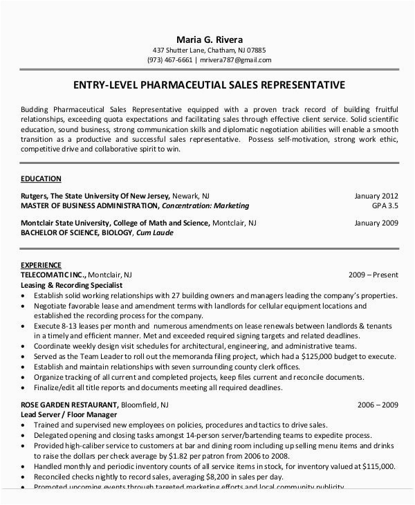 Sample Resume for Pharmaceutical Sales Entry Level 18 Sales Resume Templates In Pdf