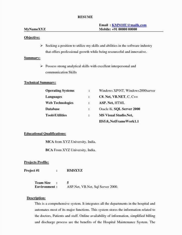 Sample Resume for Pharmacist In India B Pharmacy Resume format for Freshers Resume Templates