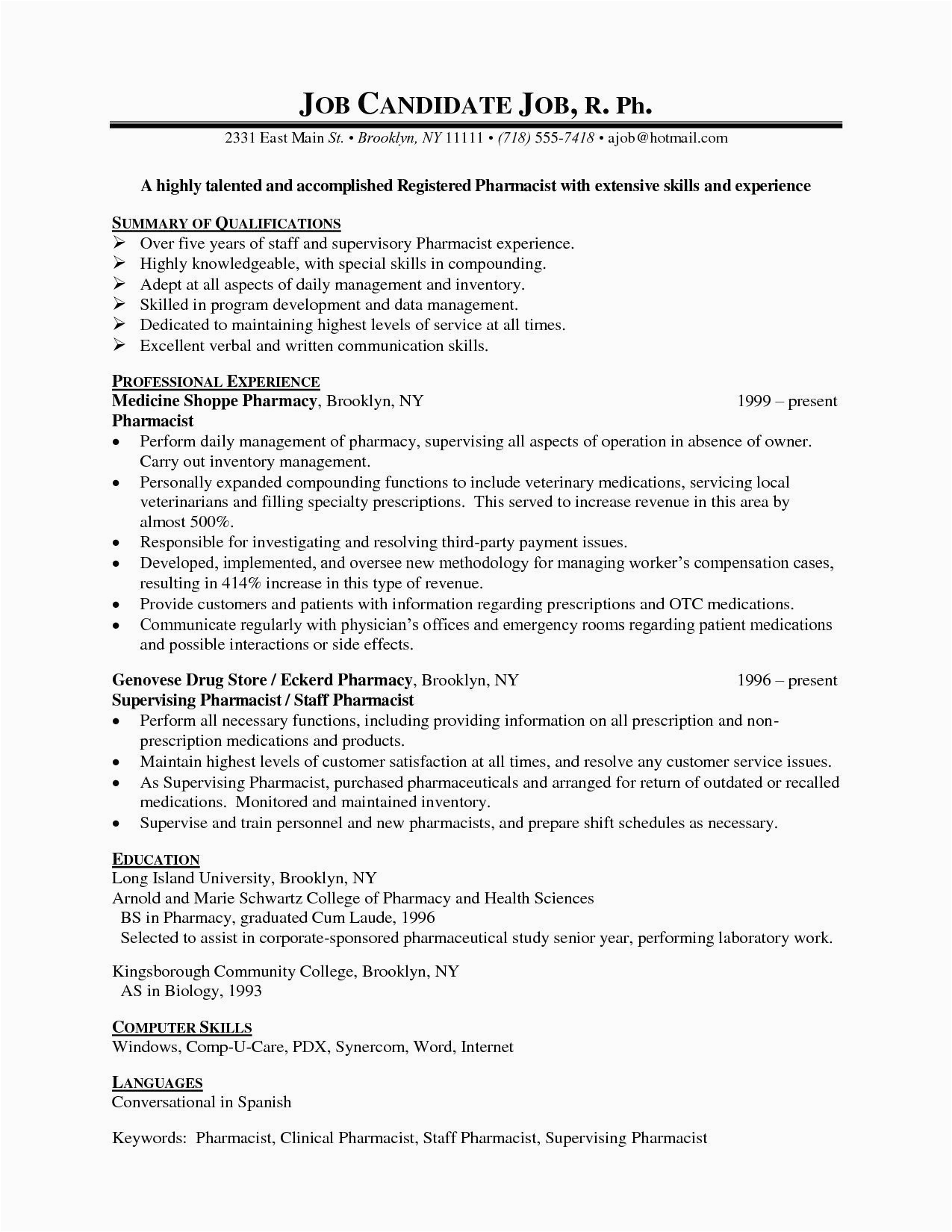Sample Resume for Pharmacy assistant In Philippines Pharmacist Resume Sample Philippines Resume Sample