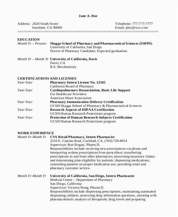 Sample Resume for Pharmacy assistant In Philippines Resume Template for Pharmacy Technician Resume Samples