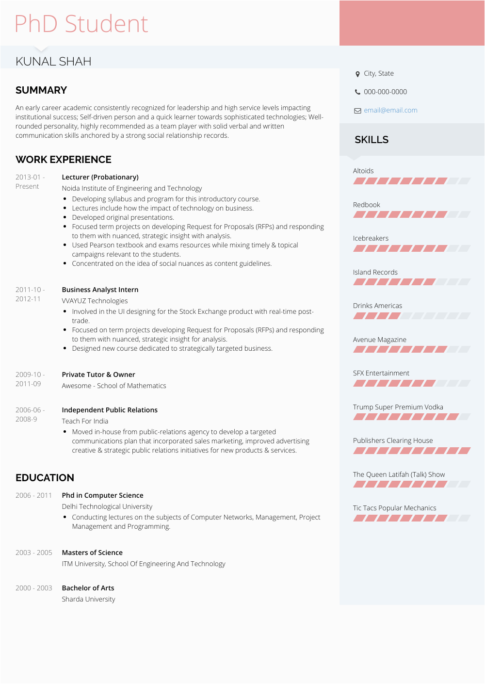 Sample Resume for Phd Application Ic Design Phd Student Resume Samples and Templates