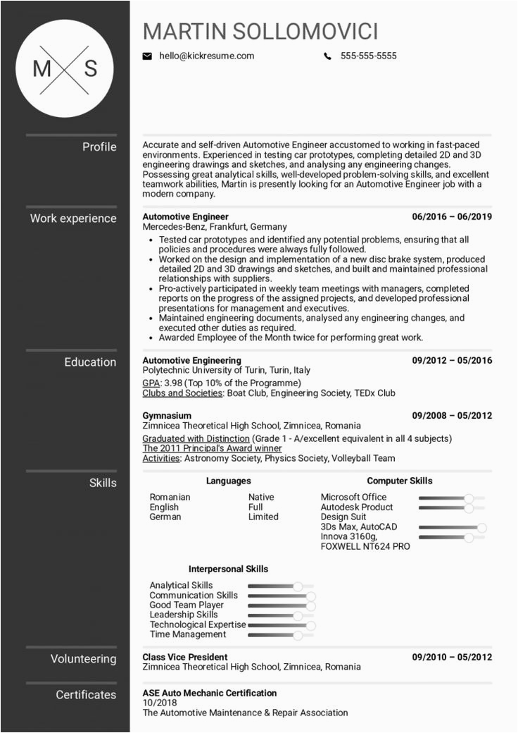 Sample Resume for Quality Engineer In Automobile Automobile Engineering Resume Examples