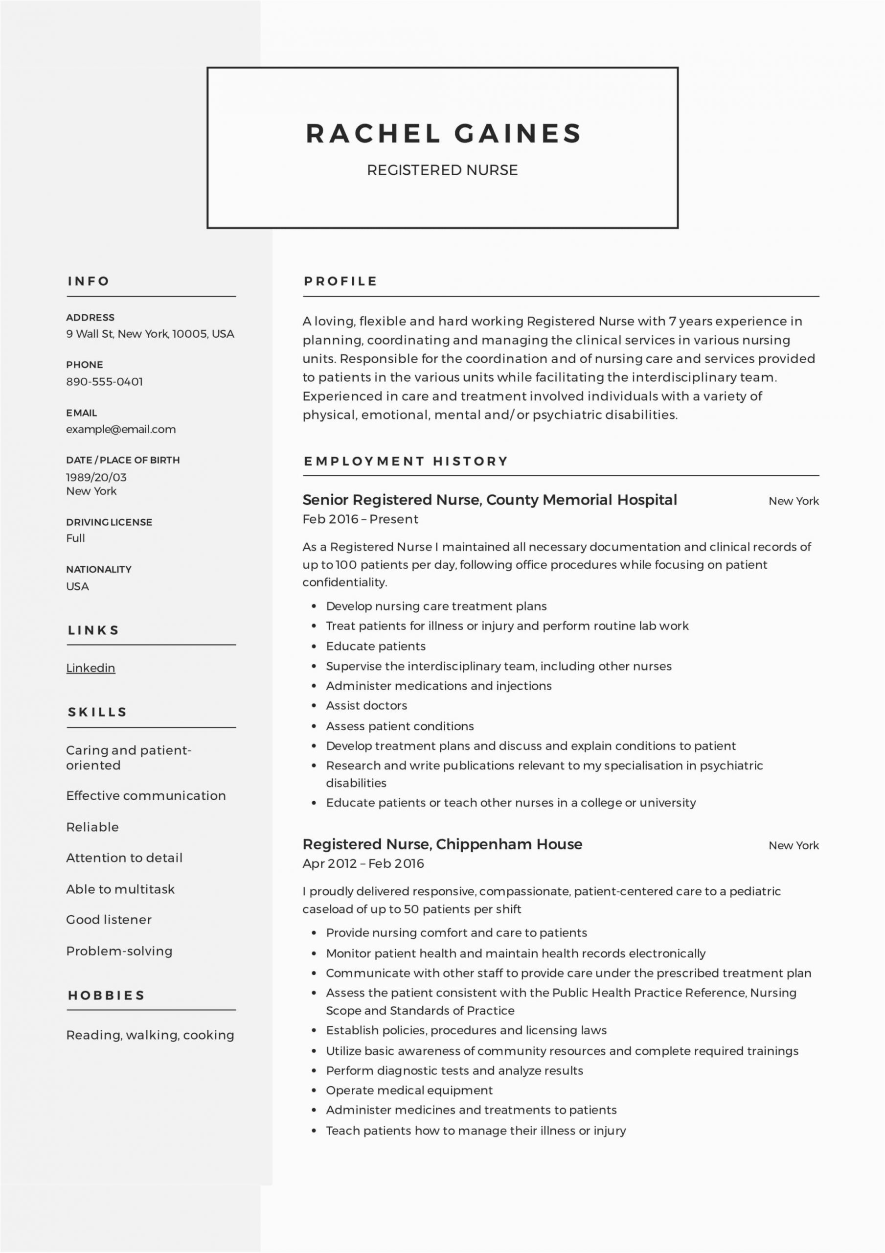 Sample Resume for Registered Nurse Position Registered Nurse Resume Sample & Writing Guide
