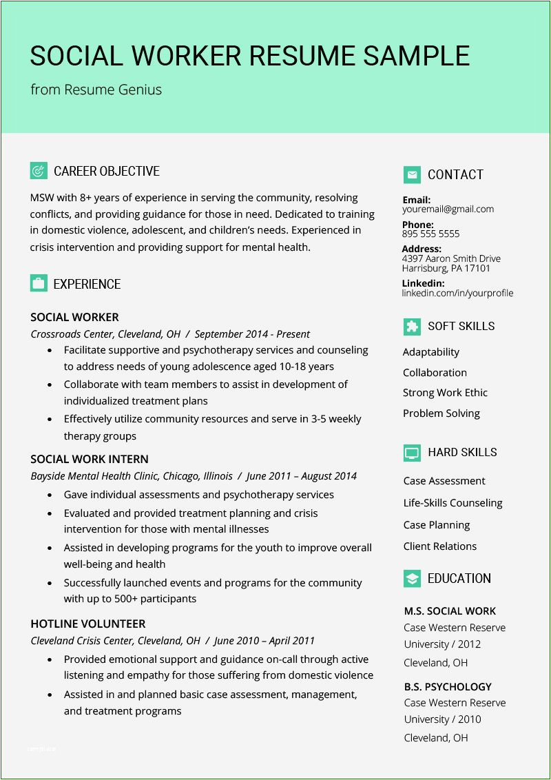 Sample Resume for social Work Student Pin On Resume