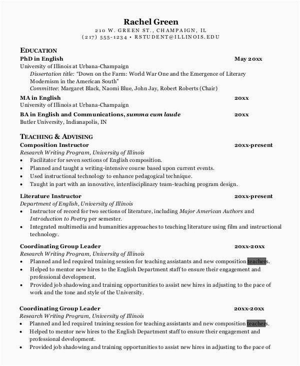 Sample Resume for Teaching assistant Graduate 40 Modern Teacher Resume Templates Pdf Doc