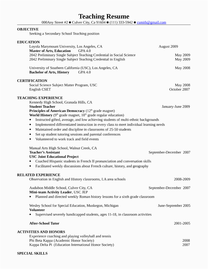 Sample Resume for Teaching Job Application Sample Resume for Teacher Job Application Elementary Teacher Cover