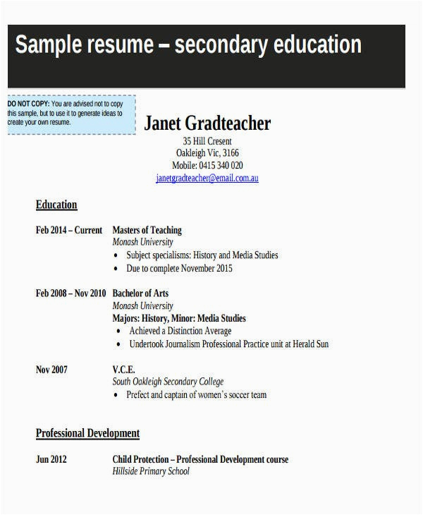 Sample Resume for Teaching Position Australia Sample Teaching Resume Australia How is A Resume for An Online
